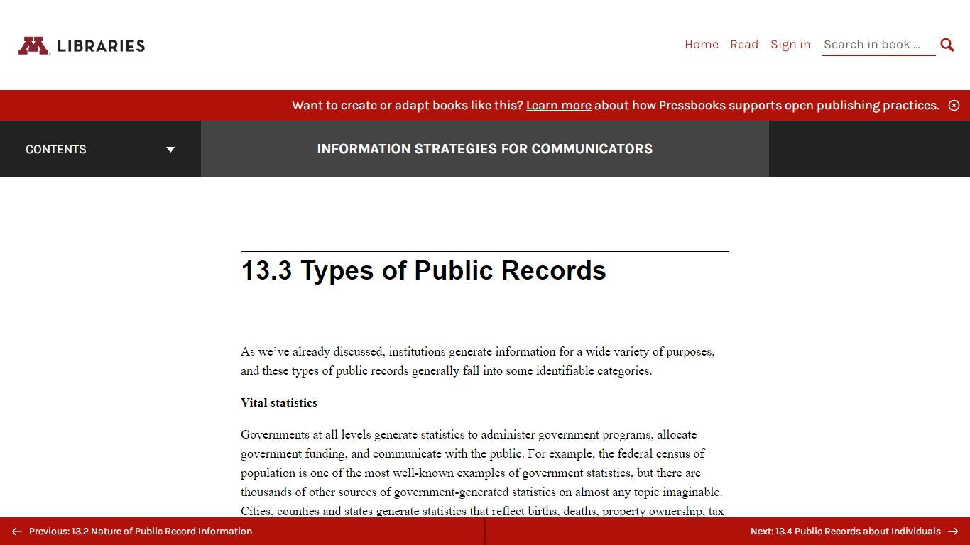 13.3 Types of Public Records